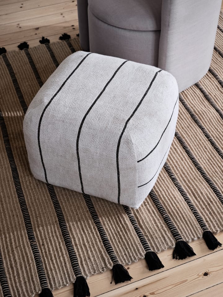 Sigrid puff 50x50 cm, Light beige-black Broste Copenhagen