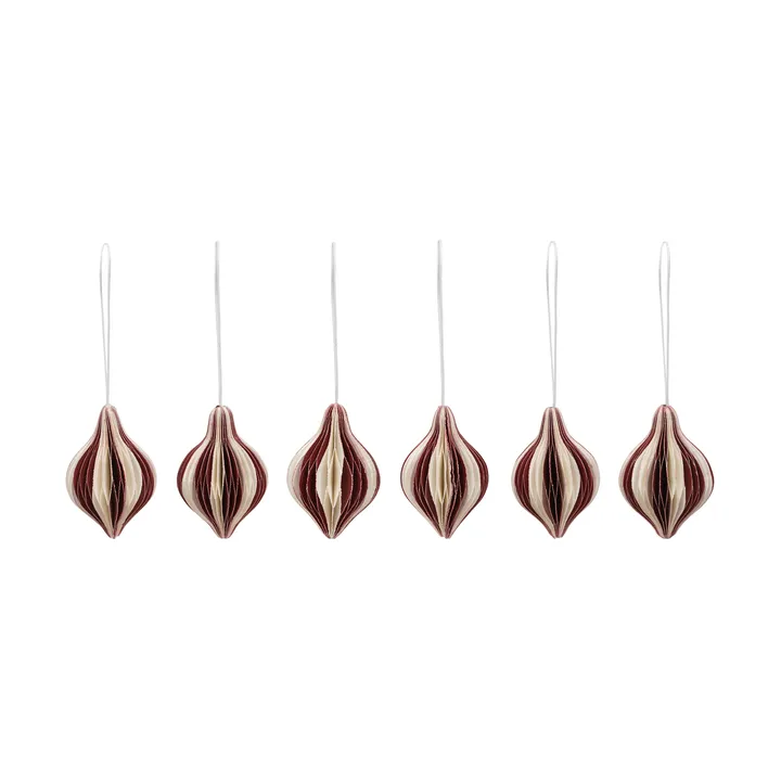 Spira julhänge - Burgundy-Off White - Broste Copenhagen