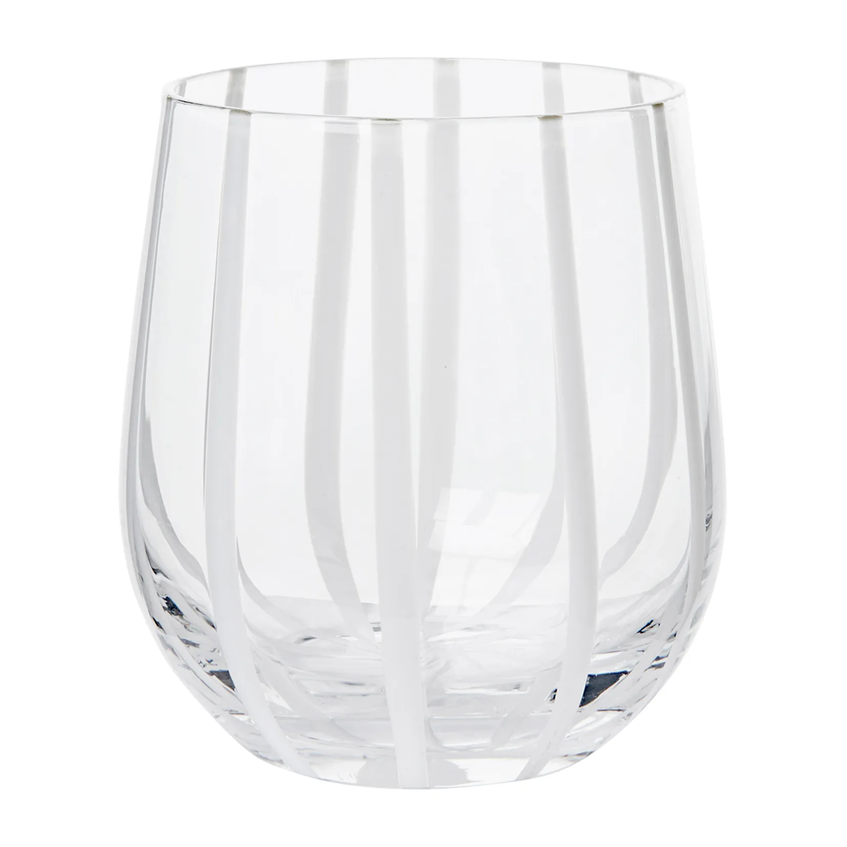 Stripe dricksglas 35 cl, Clear-white stripes Broste Copenhagen
