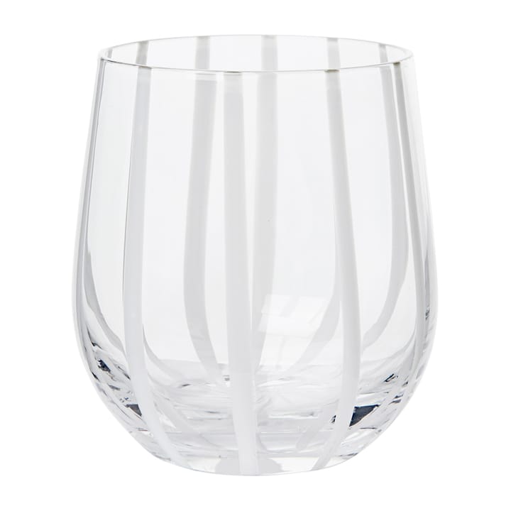 Stripe dricksglas 35 cl - Clear-white stripes - Broste Copenhagen