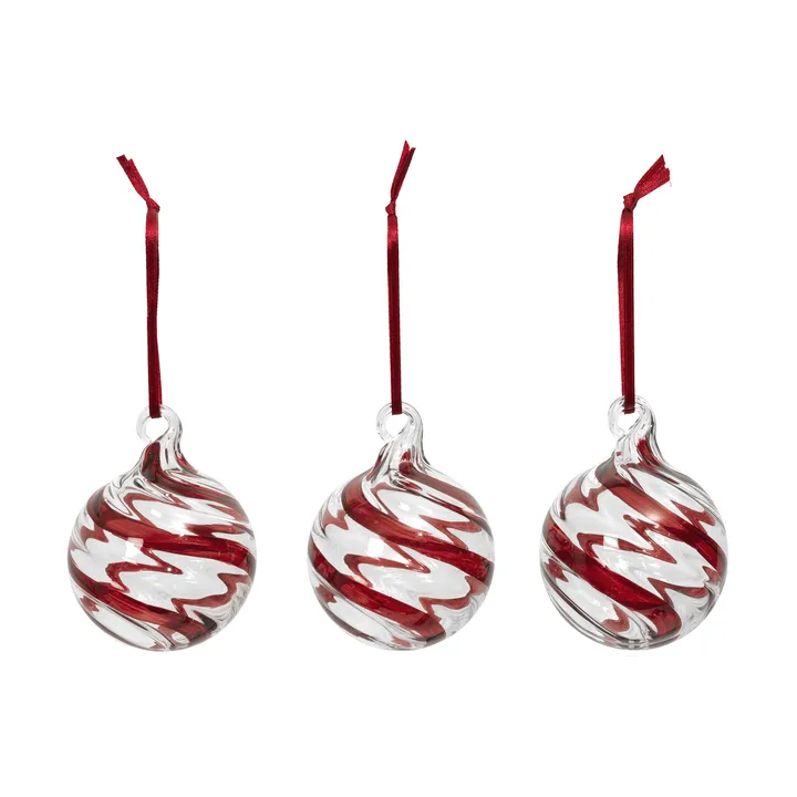 Swirl julgranskula - Deep Red-Clear - Broste Copenhagen