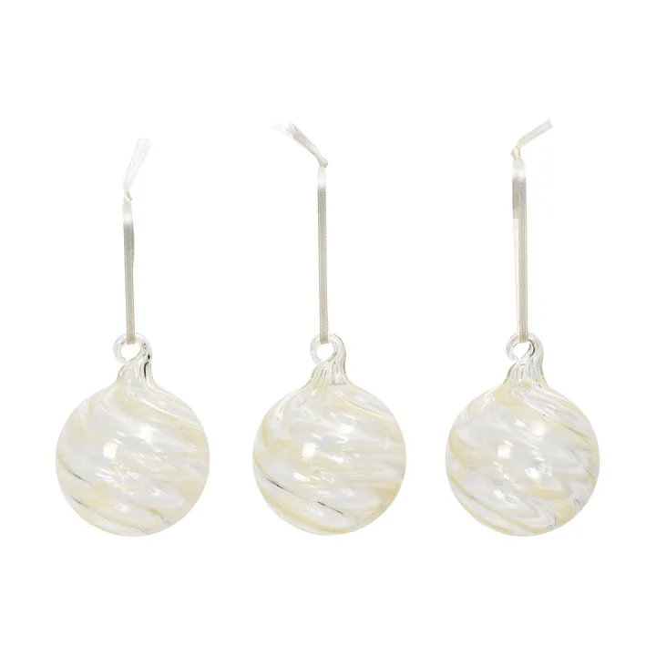 Swirl julgranskula - Off White-Clear - Broste Copenhagen