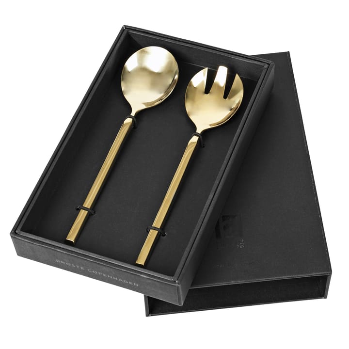 Tvis salladsbestick set, guld Broste Copenhagen