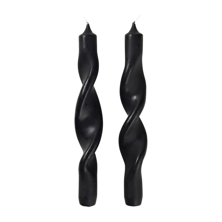 Twist twisted candles skruvade ljus 23 cm 2-pack - Simply black - Broste Copenhagen