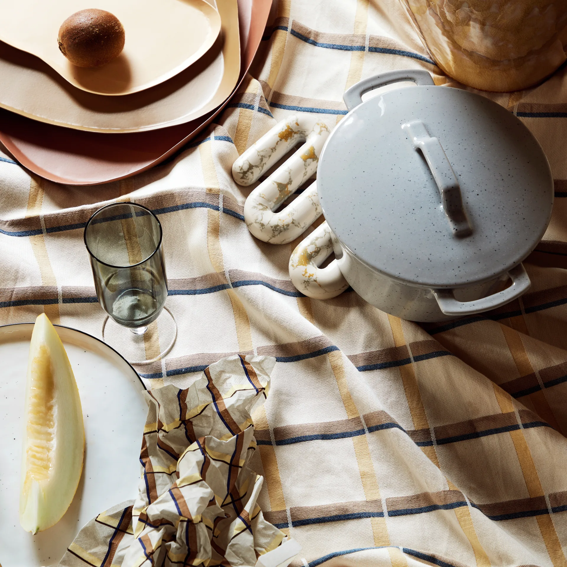 Zappa bordsduk 160x200 cm, Pale banana yellow Broste Copenhagen