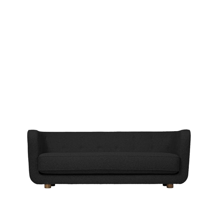 Vilhelm 3-sits soffa - tyg hallingdal 65 180 svart, ben ek rökt - By Lassen