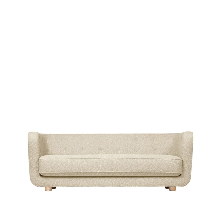 Vilhelm 3-sits soffa - tyg sahcozero beige, ben ek natur - By Lassen