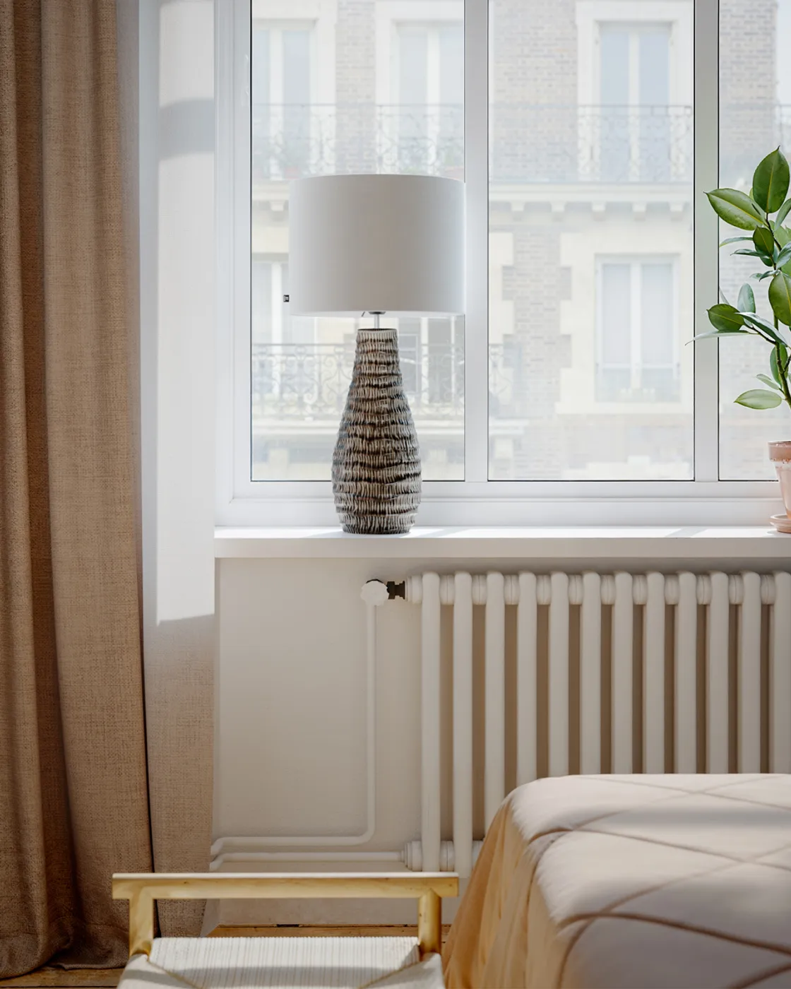 Bartha bordslampa 74 cm, Brun-beige By Rydéns