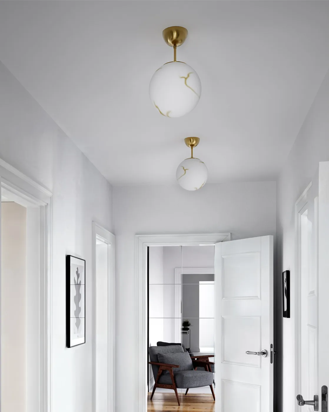 Bellagio takpendel Ø25 cm, Mässing-vit By Rydéns