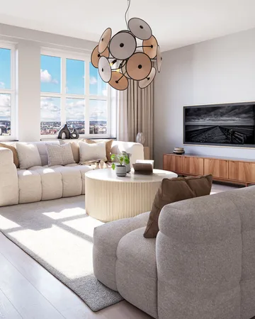 Cappello taklampa Ø82 cm - Matt svart-beige - By Rydéns