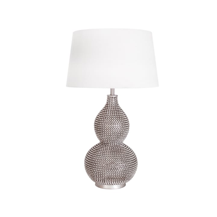 Lofty bordslampa - satin/white, lampfot i metall - By Rydéns