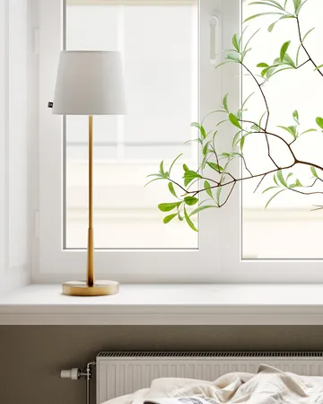 Lumi bordslampa 68,5 cm - Guld-vit - By Rydéns