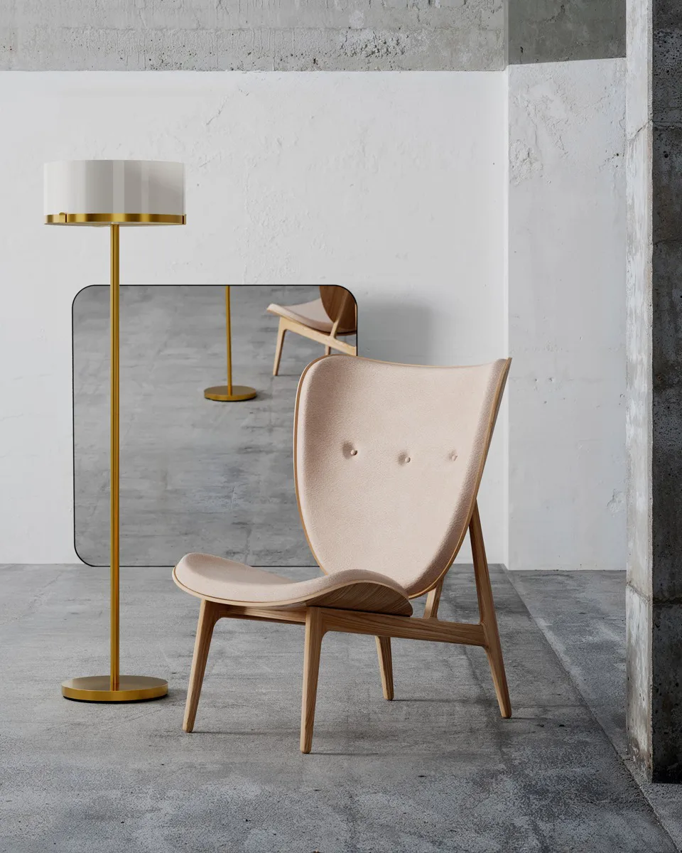 Marcel golvlampa 150 cm, Mässing-vit By Rydéns