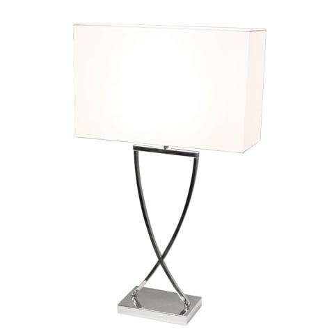 By Rydéns Omega bordslampa 67 cm krom-vit | Skandinavisk Design | Bordslampor | Silverfärgad