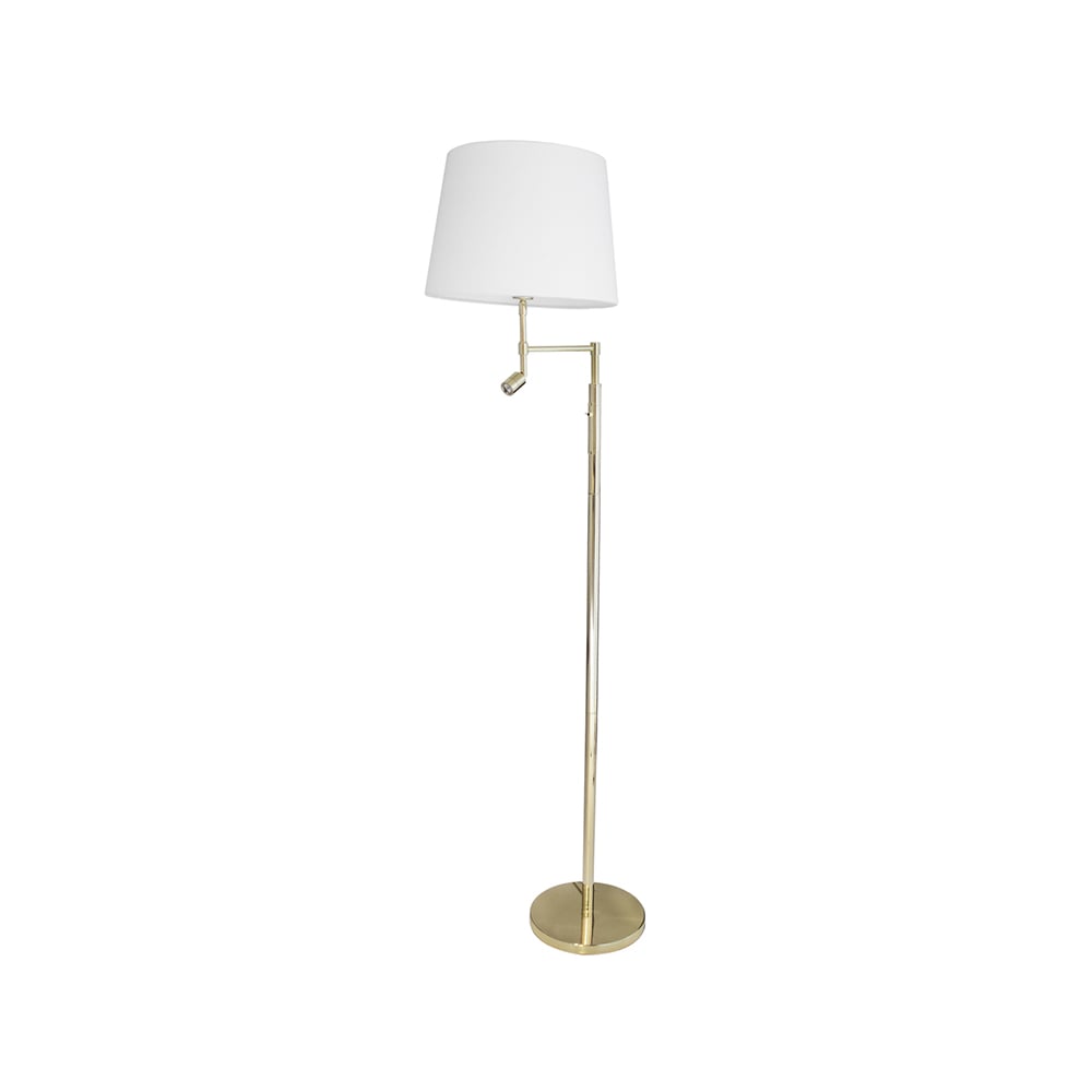 By Rydéns Orlando golvlampa vit, mässingsstativ | Skandinavisk Design | Golvlampor | Vit