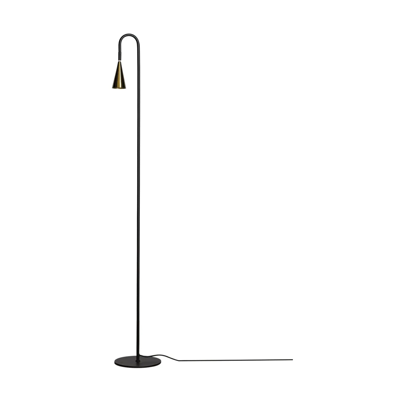Spline golvlampa, Svart-mässing, 140 cm By Rydéns