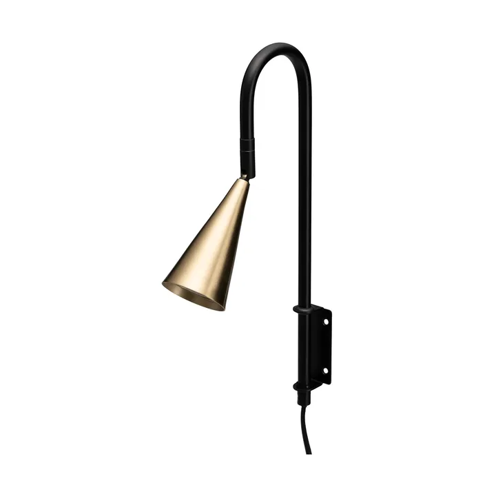 Spline vägglampa - Svart-mässing, 36 cm - By Rydéns