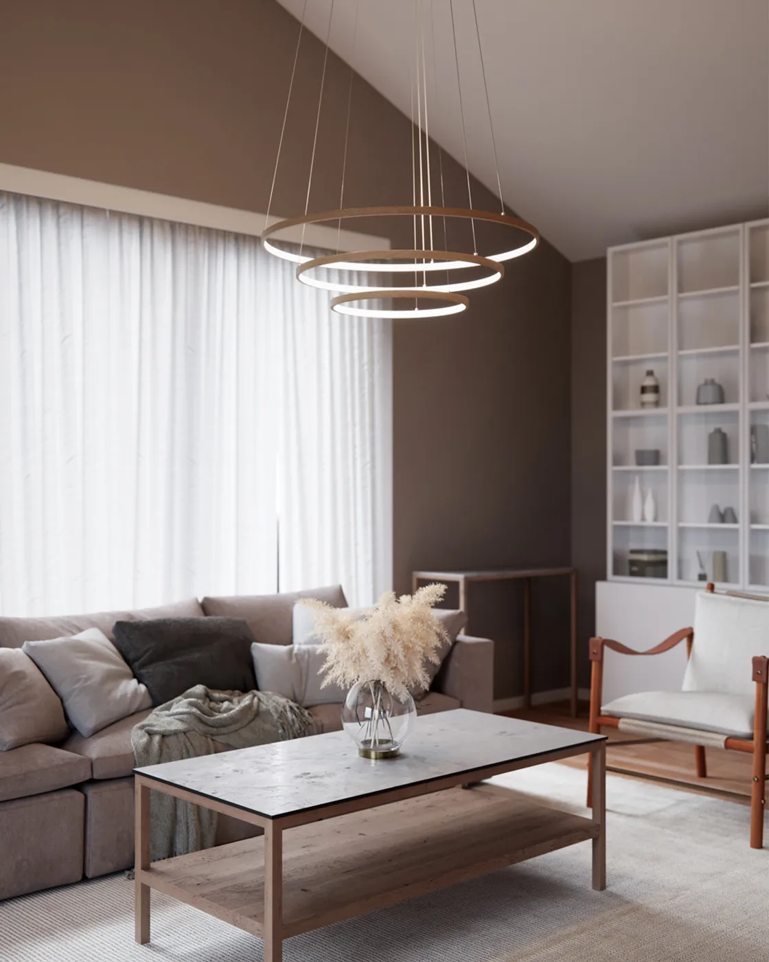 Trione taklampa Ø80 cm, Natur By Rydéns