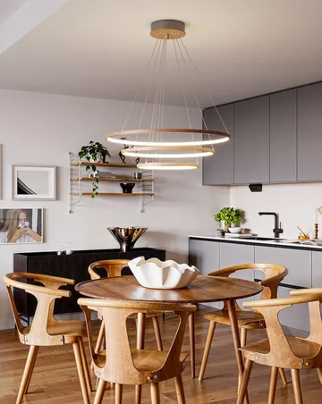 Trione taklampa Ø80 cm - Valnöt - By Rydéns