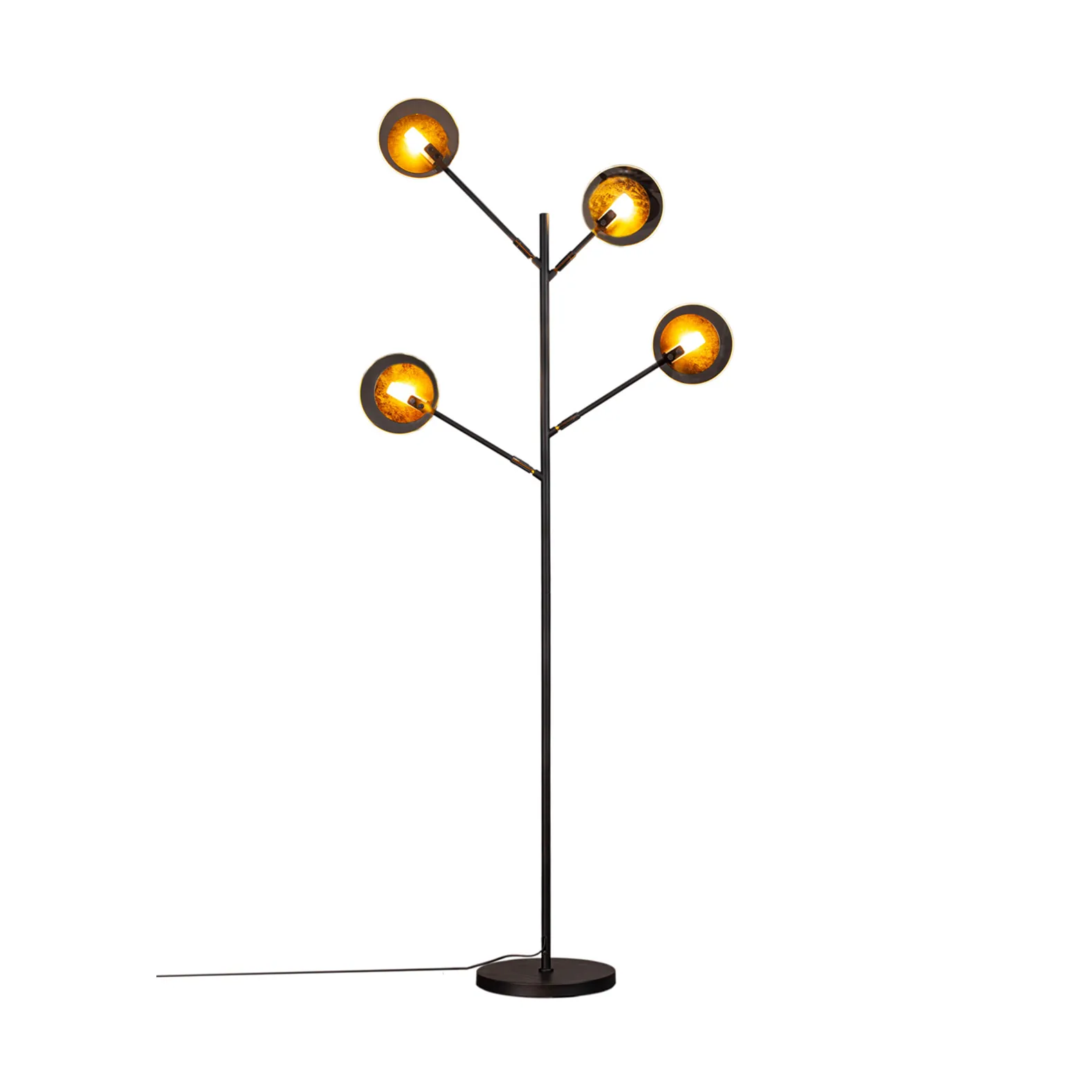 Turno golvlampa 175,5 cm, Matt svart-guld By Rydéns