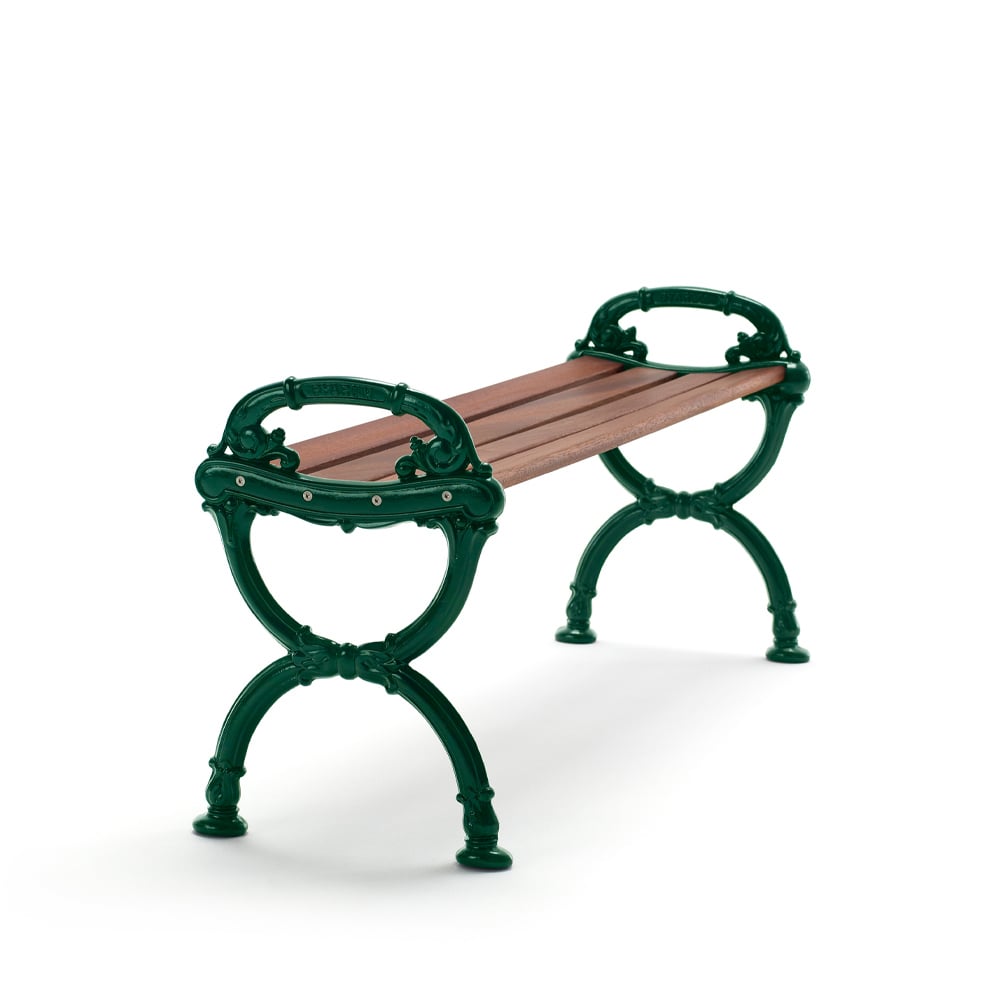 Byarums bruk Byarum bänk Mahogny, grönt stativ | Skandinavisk Design | Trädgårdsbänkar | Brun