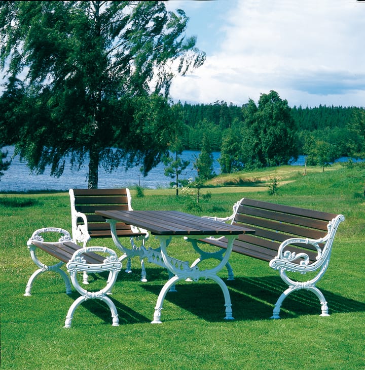 Byarum bord 142x72 cm, Vit lack furu, svart stativ Byarums bruk