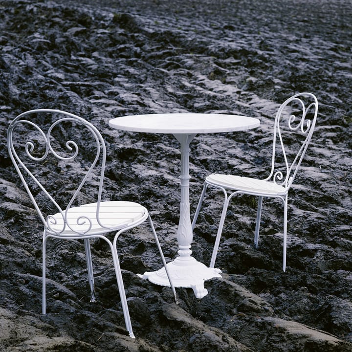 Classic cafébord - Marmor vit, rå aluminiumstativ - Byarums bruk