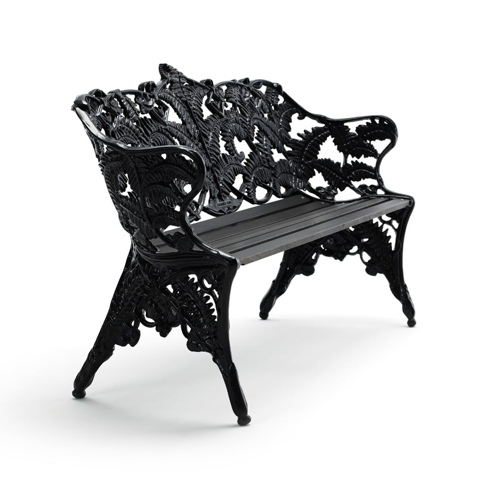 Byarums bruk Classic soffa Mahogny svart lasyr, svart stativ