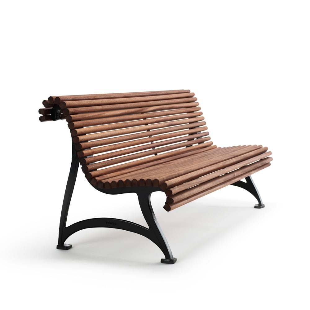 Byarums bruk Jujol soffa Mahogny, svart stativ | Skandinavisk Design | Trädgårdsbänkar | Brun