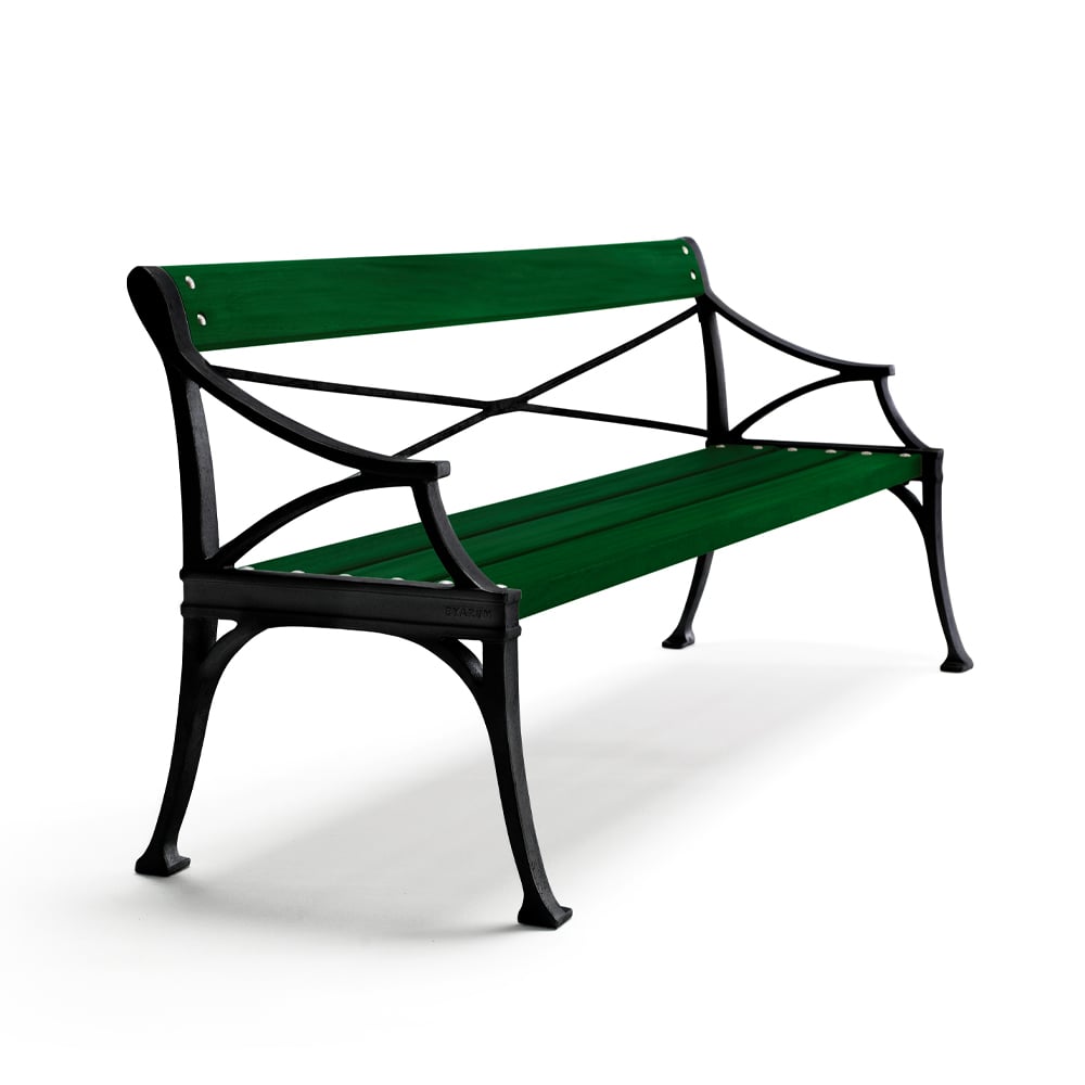 Byarums bruk Lessebo soffa Grön, svart stativ | Skandinavisk Design | Trädgårdsbänkar | Grön