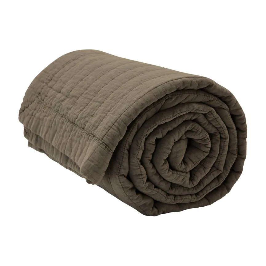 Magnhild vadderat överkast 160x280 cm, Bark byNORD