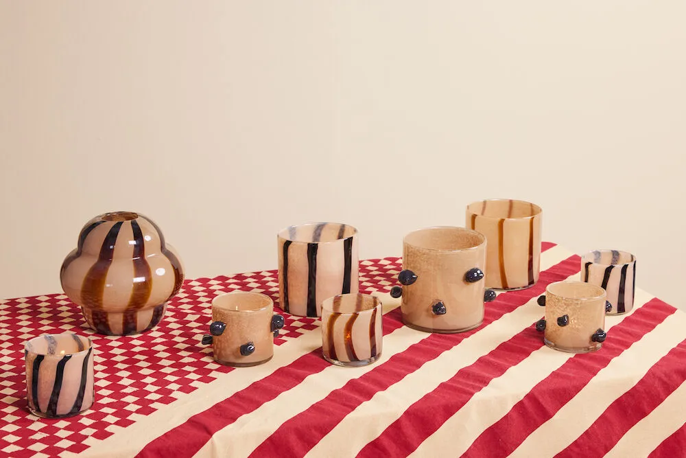 Arlo ljuslykta XS Ø10 cm, Beige-svart Byon