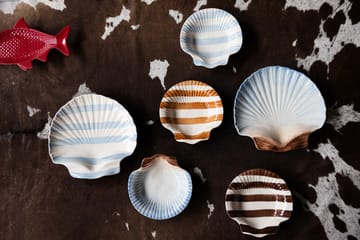 Armona stripe tallrik 23,5x23,5 cm - Ljusbrun-vit - Byon
