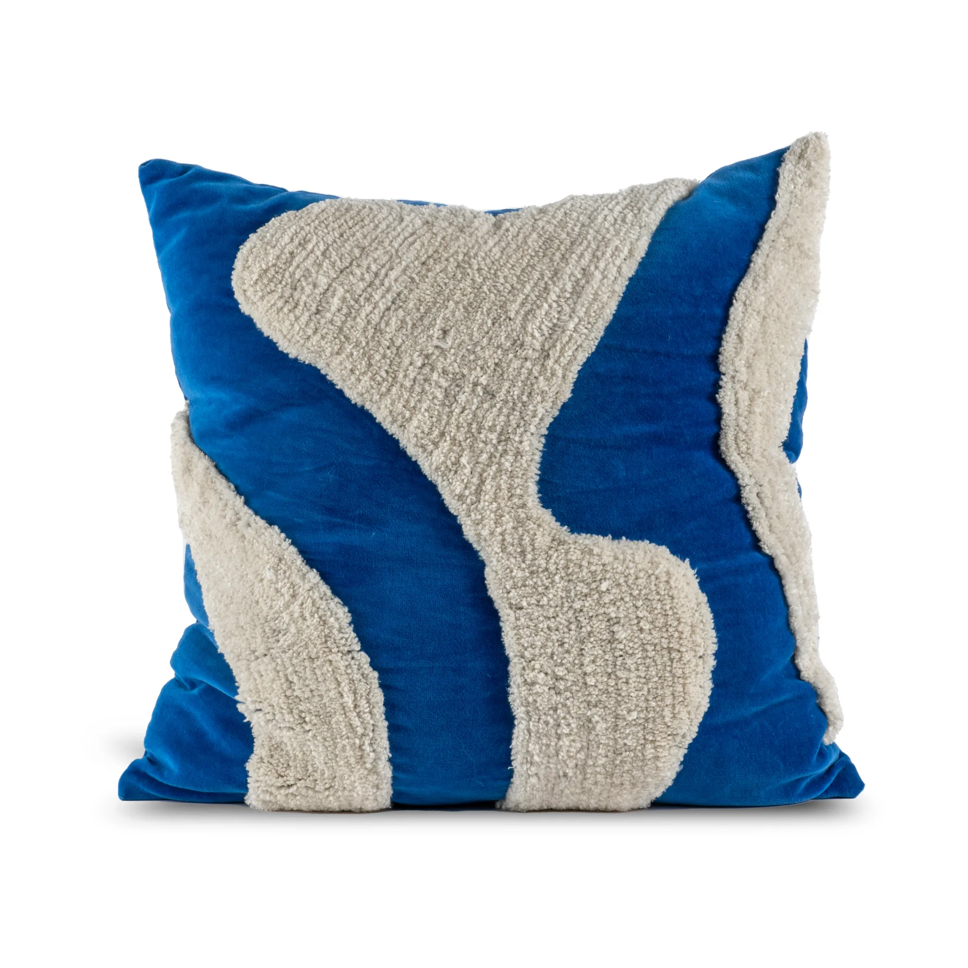 Fluffy kudde 50x50 cm, Blue-beige Byon