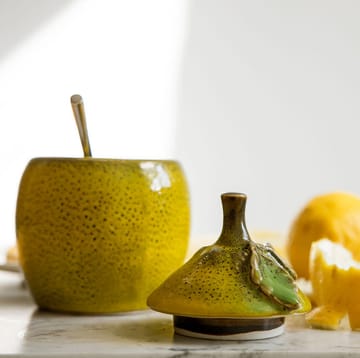 Lemon jam skål med lock 15,5 cm - Gul - Byon