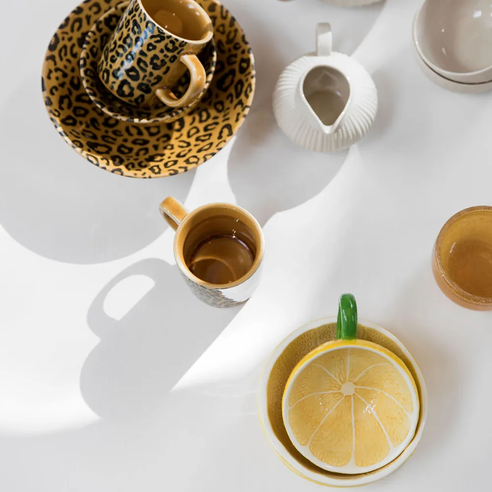 Lemon kopp med fat 25 cl, Yellow Byon