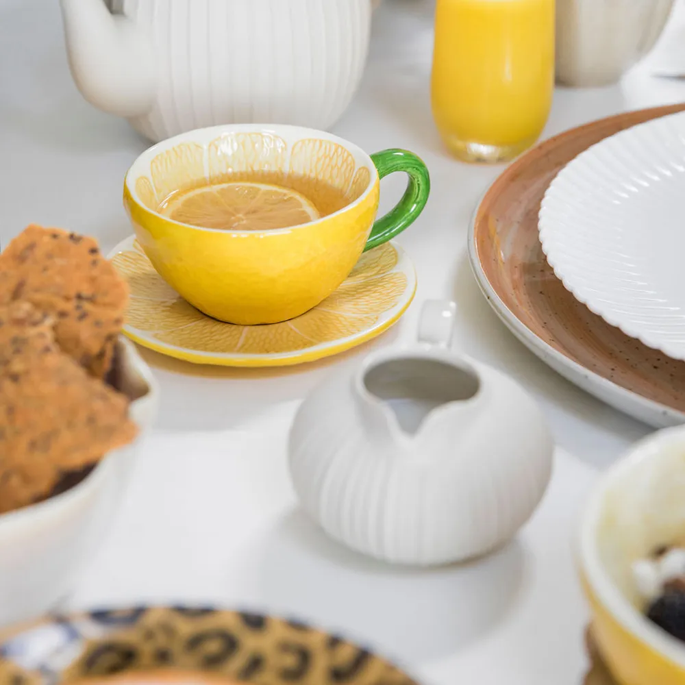 Lemon kopp med fat 25 cl, Yellow Byon