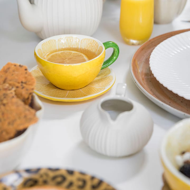 Lemon kopp med fat 25 cl - Yellow - Byon