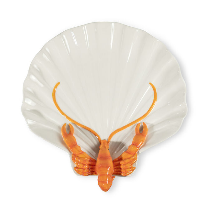 Byon Lobsti serveringsfat Vit-orange | Skandinavisk Design | Serveringsfat & Uppläggningsfat | Vit