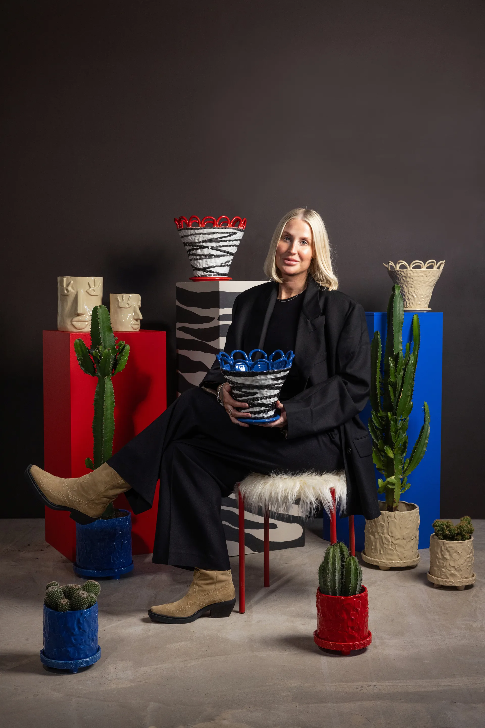 Muddy kruka S Ø17,5 cm, Röd Byon