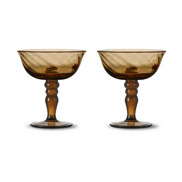 Opacity italiensk champagnekupa 15 cl 2-pack, Brun Byon