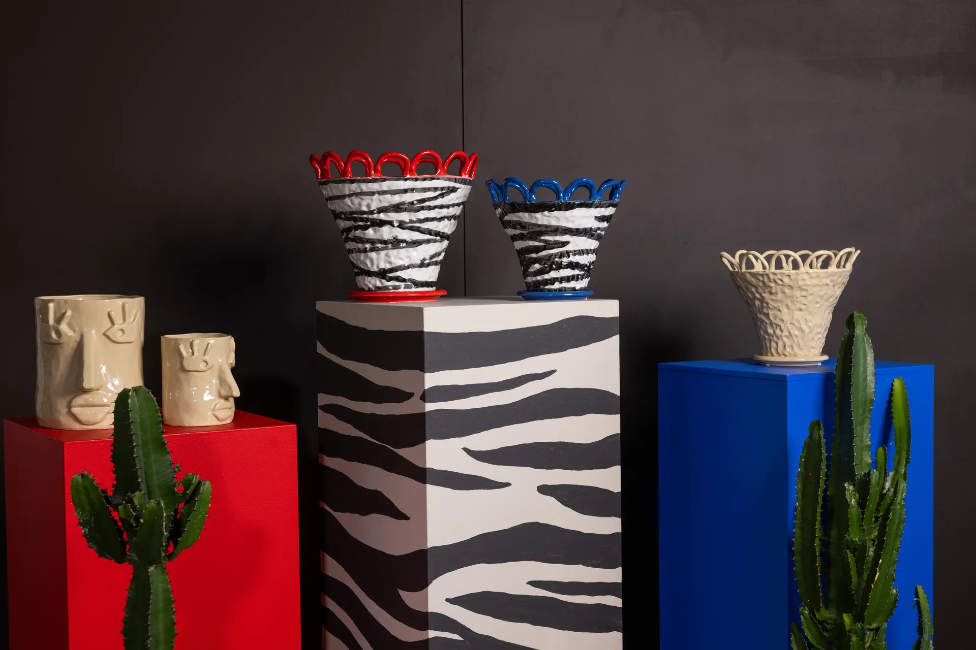 Patty kruka S Ø25 cm, Zebra-blå Byon