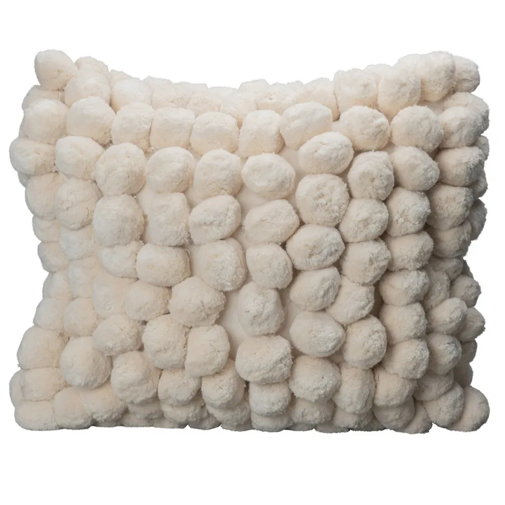 Byon Pom Pom kudde 45x45 cm Off white | Skandinavisk Design | Kuddar | Vit
