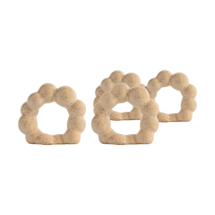 Porto servettring 4-pack - Beige - Byon