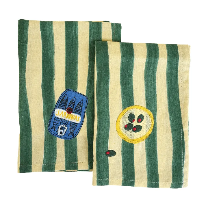 Sera servett 2-pack - Grön, 45x45 cm - Byon