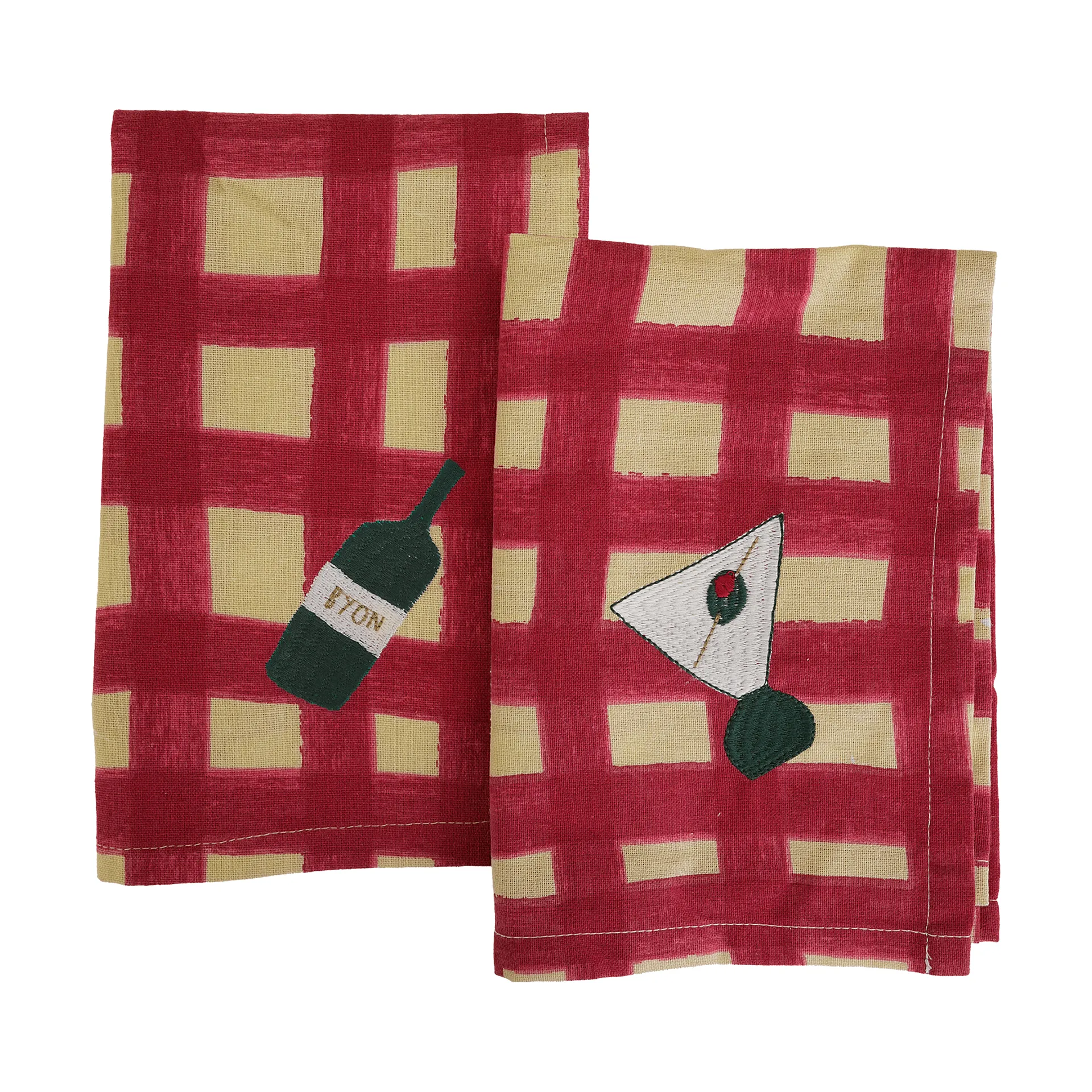 Sera servett 2-pack, Röd, 45x45 cm Byon