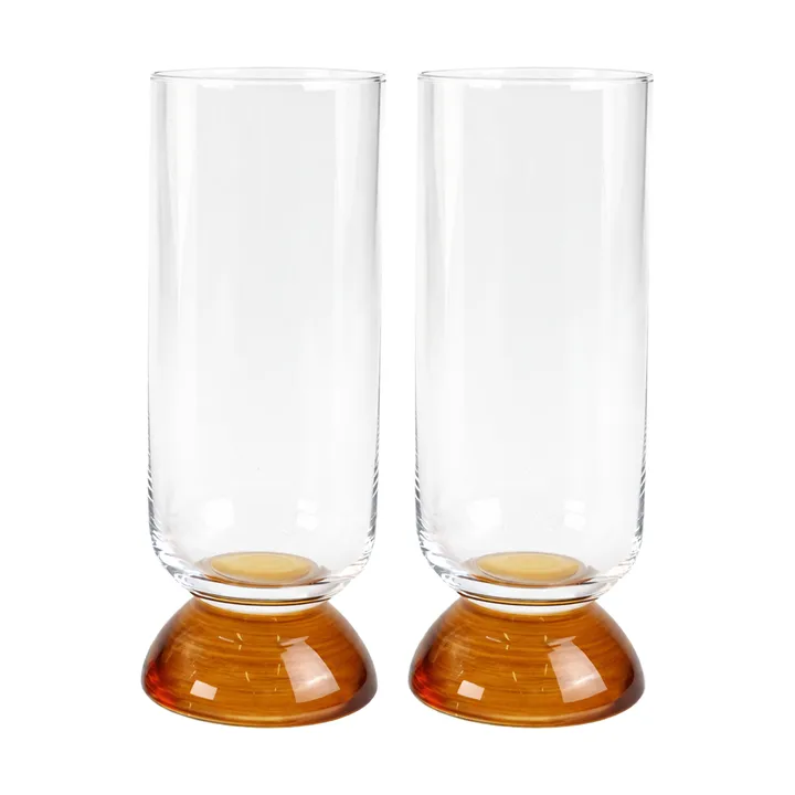 Spice högt dricksglas 38 cl 2-pack - Klar-amber - Byon