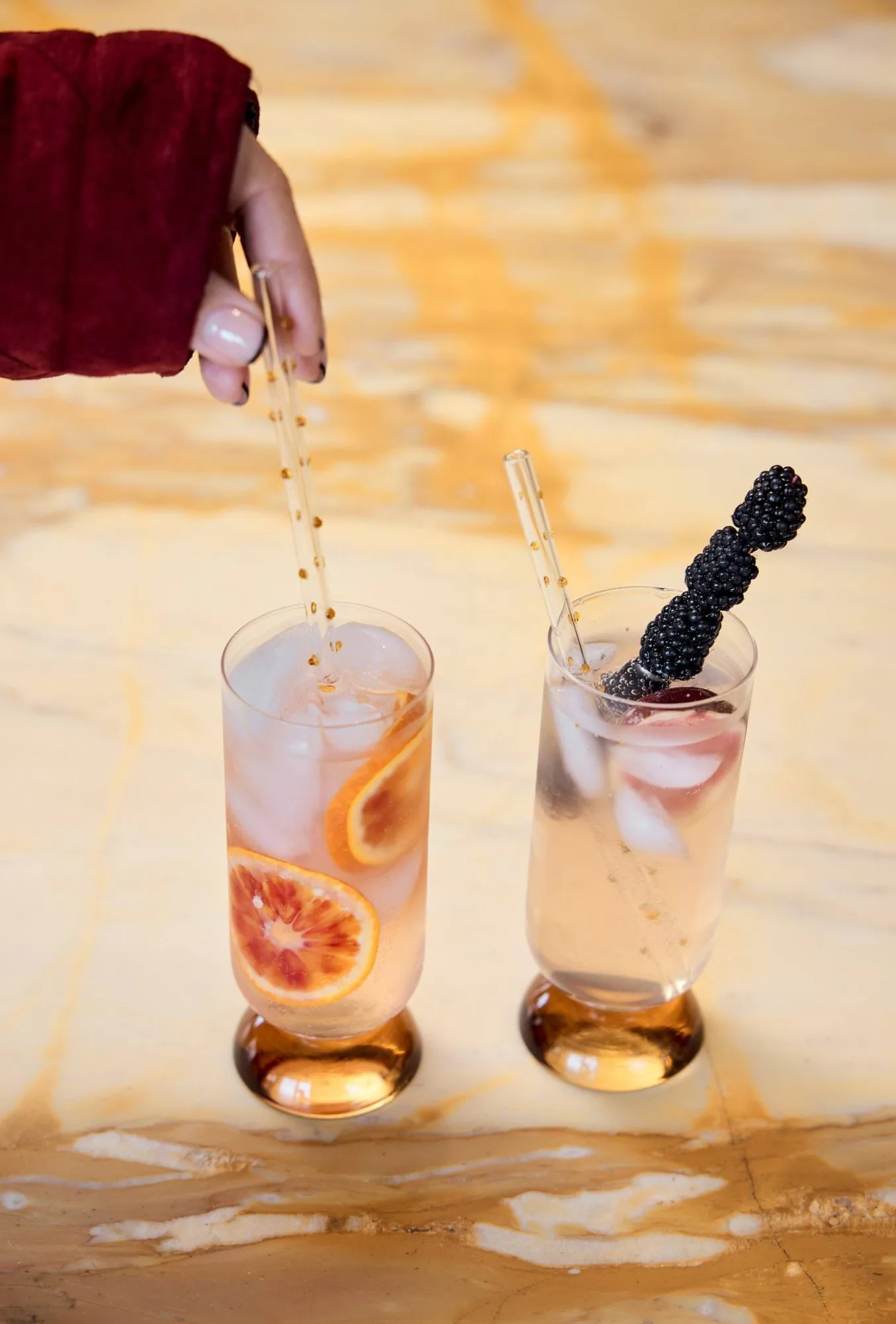 Spice högt dricksglas 38 cl 2-pack, Klar-amber Byon