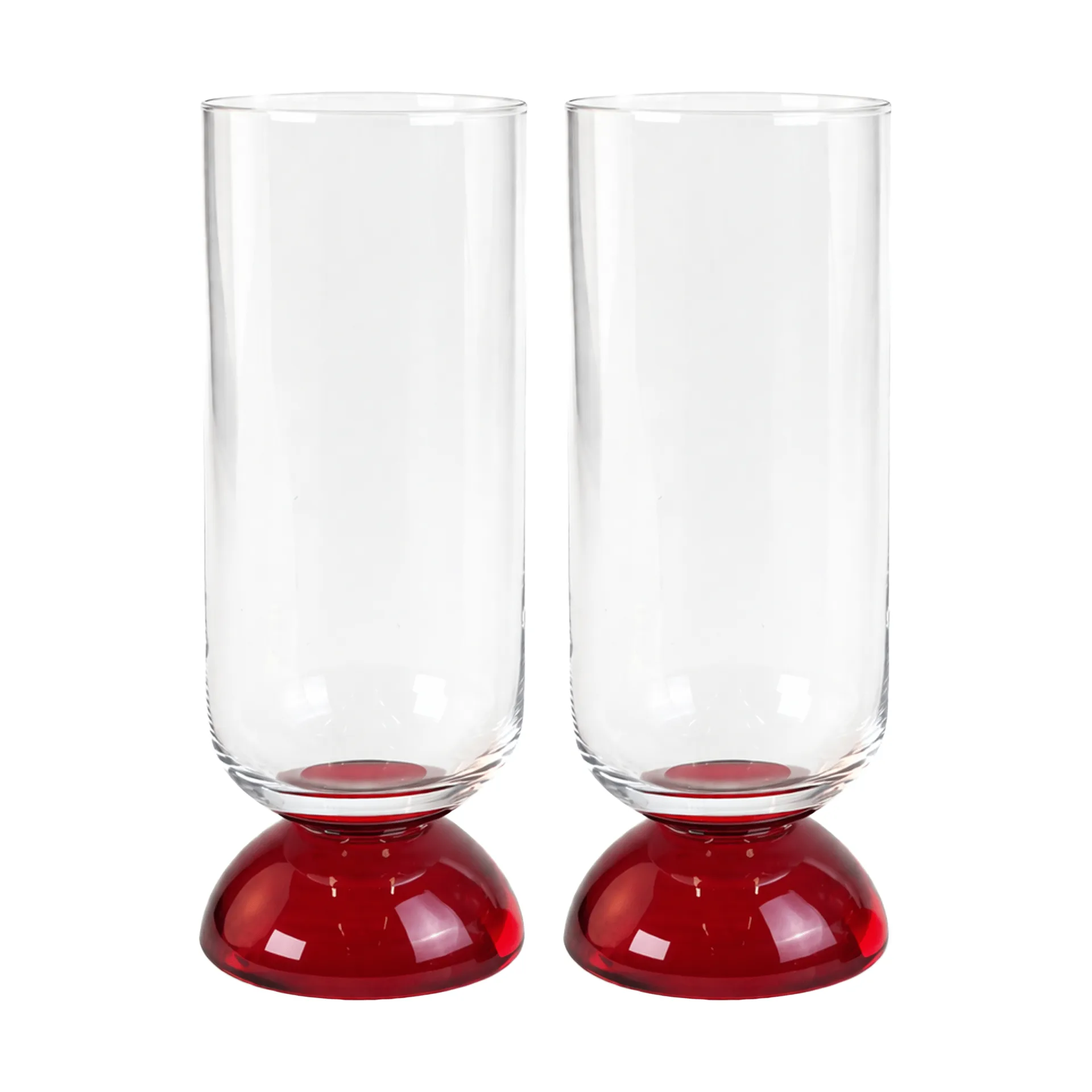 Spice högt dricksglas 38 cl 2-pack, Klar-röd Byon