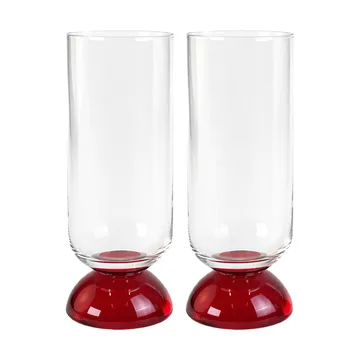 Spice högt dricksglas 38 cl 2-pack - Klar-röd - Byon